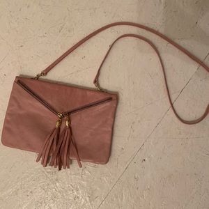 Pink leather crossbody from italy